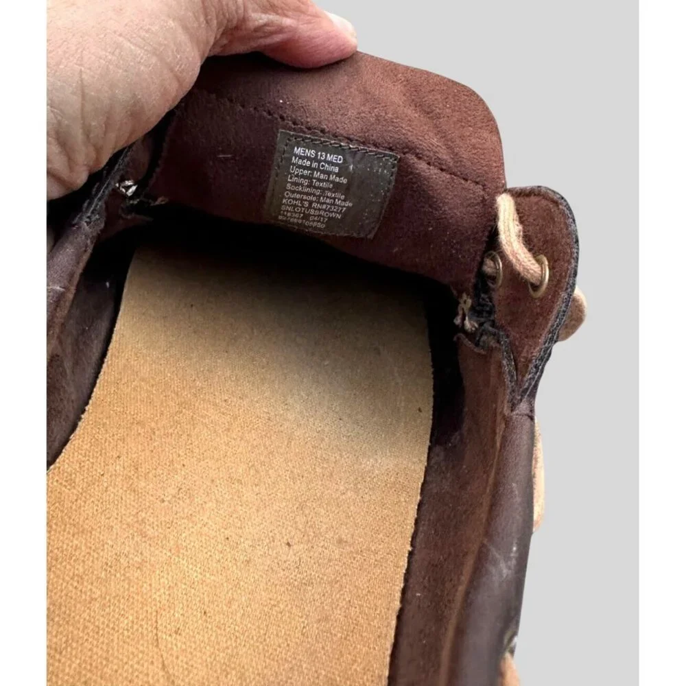 Sonoma Men's Authentic Original Leather Boat Shoes Brown Size 13